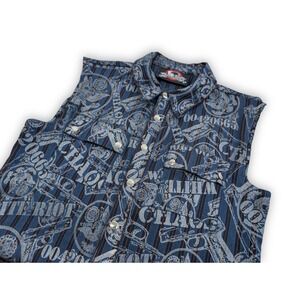 Vintage Y2K Lip Service Vest Mens Large Pinstripe Goth Punk Alternative Rock